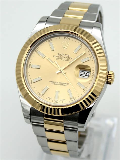 Rolex Oysterquartz Datejust 18k Gold And Steel Champagne Dial 